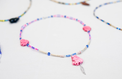 necklaces hand made by oglala artisans to commemorate victories in alcohol prevention