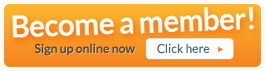 Orange badge urging us people to become a member