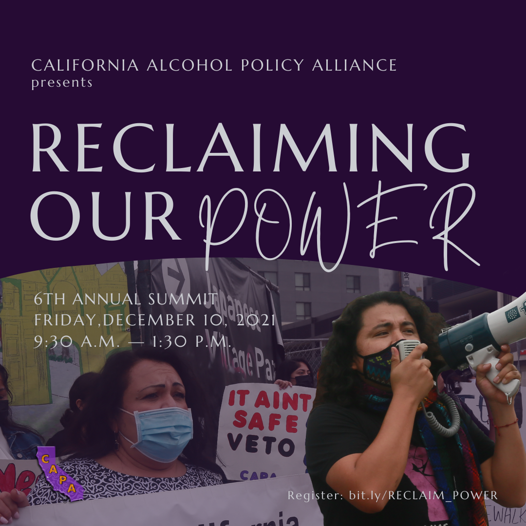 A picture of protesters for public health and community power above which in script it reads RECLAIMING OUR POWER