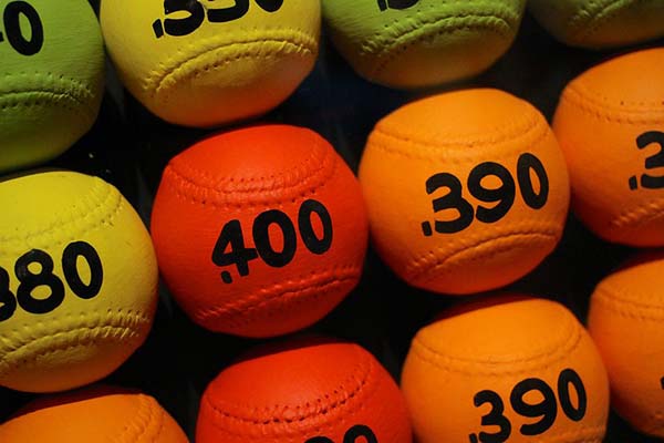 Legendary batting averages recorded on baseballs 