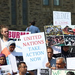 Protestors rally against the Rohingya genocide, partially underwritten by megabrewer Kirin
