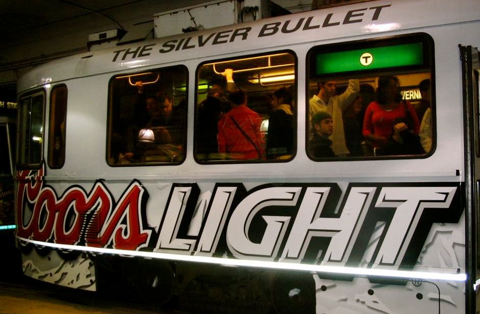 Coors Light Ad on Train